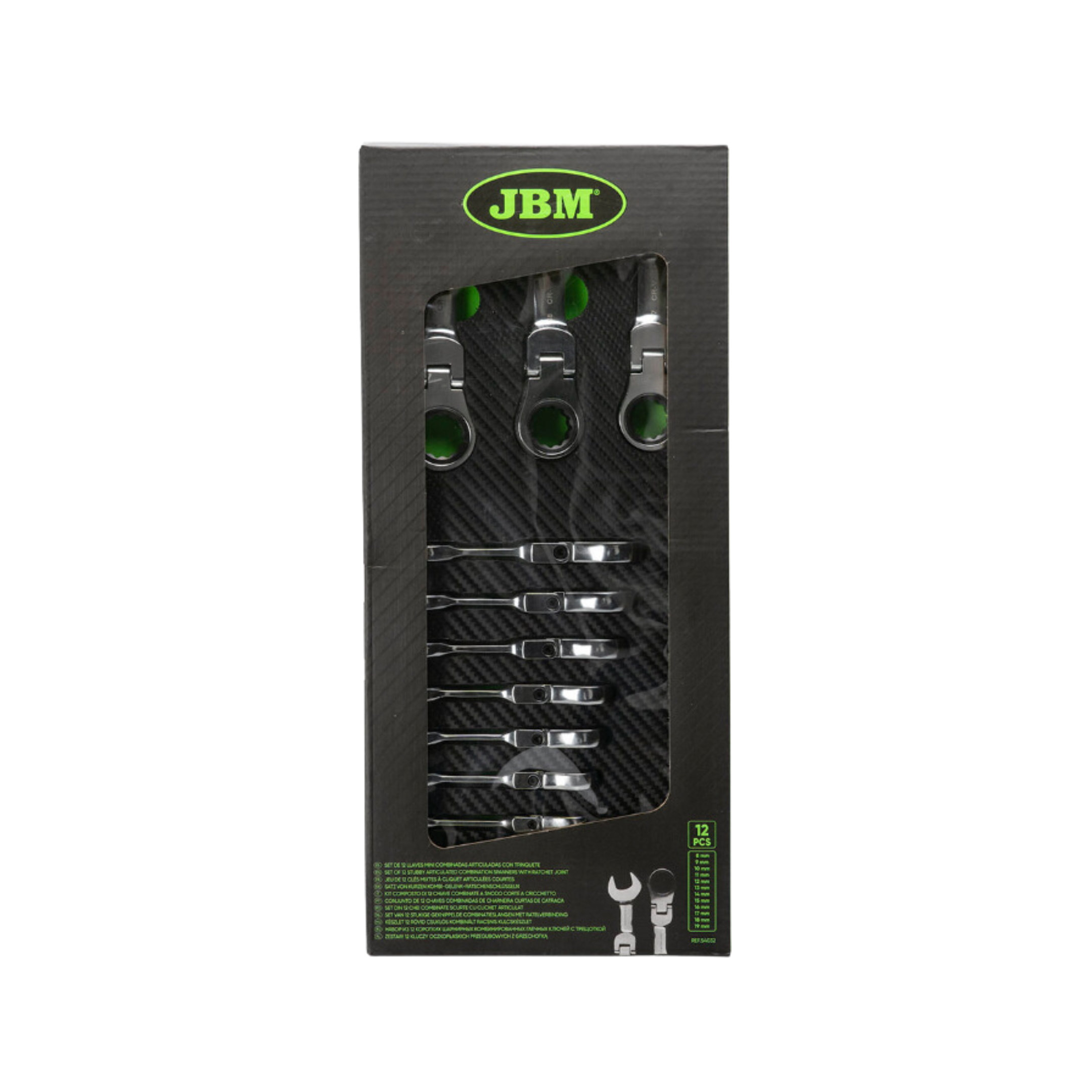 Módulo de 12 Mini Chaves Combinadas Articuladas Com Roquete JBM